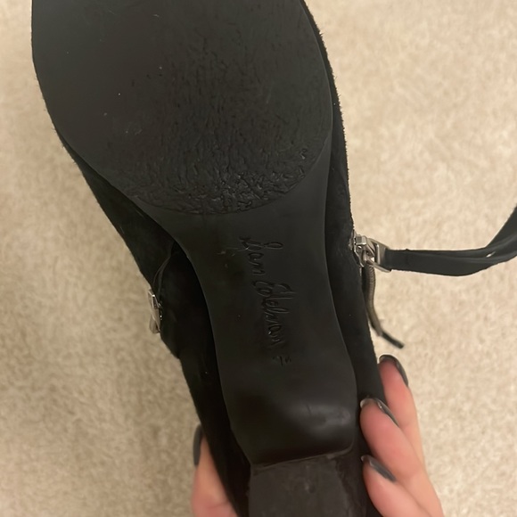 Sam Edelman black suede heeled ankle boot size 9.5 - Picture 6 of 6